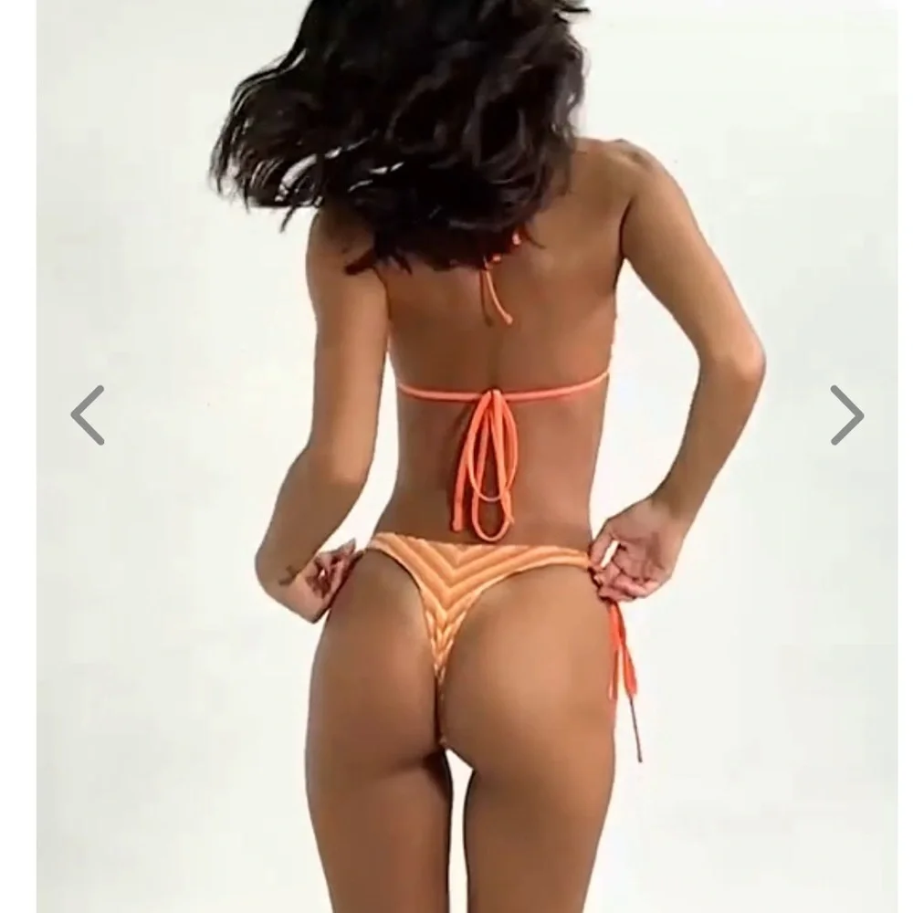 NWT OneOne Swimwear Bikini Set Orange Tangerine Dream Triangle Ariel Terry Cute